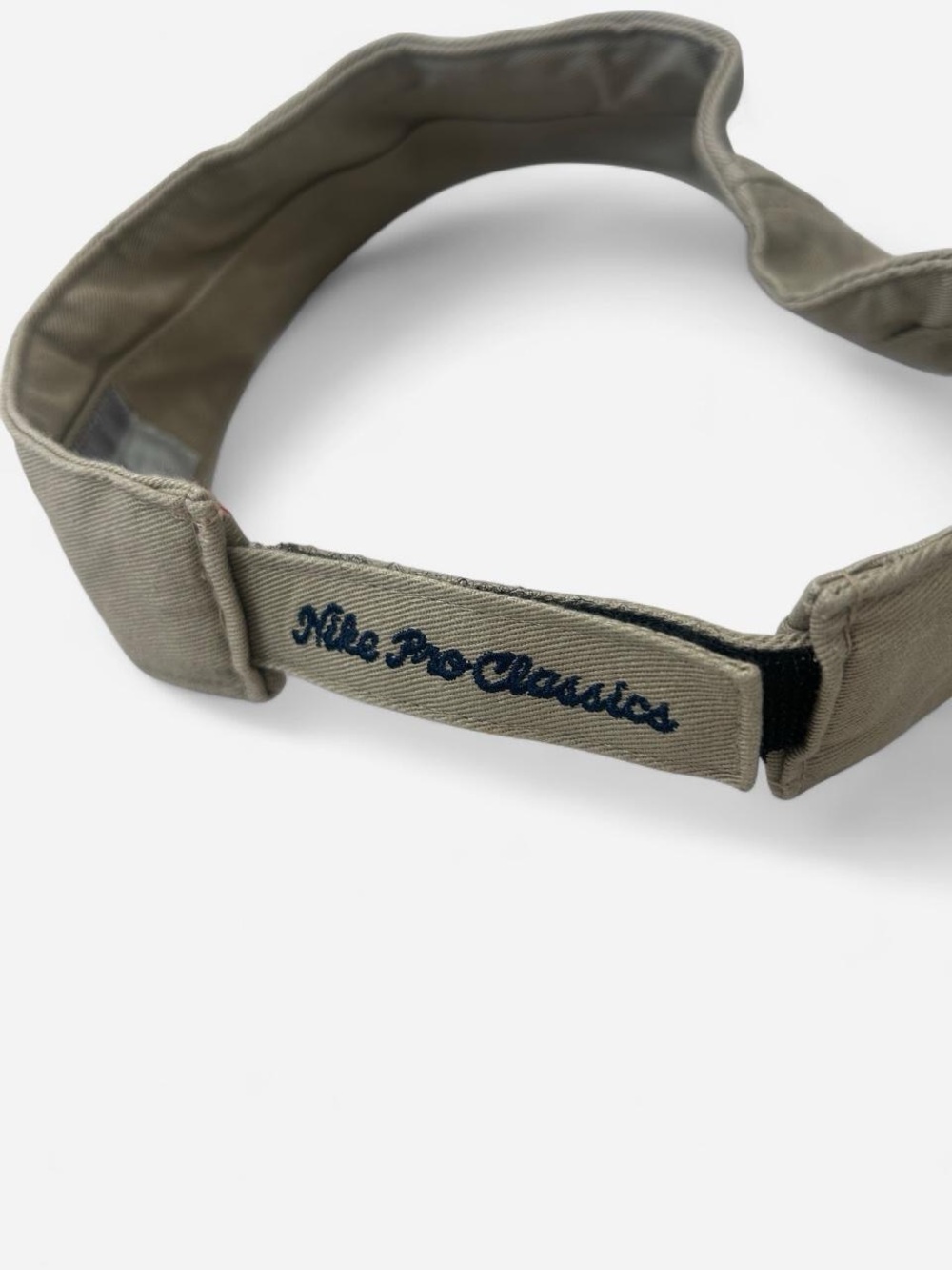 Vintage Nike Silver Tag Khaki Visor with Navy Embroidered Logo - Picture 5 of 7